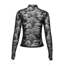 Load image into Gallery viewer, TT289 Irregular vertical stripes mesh T-shirt
