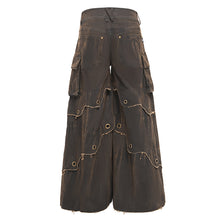 Load image into Gallery viewer, PT263 Punk coffee-colored woven wide-leg pants
