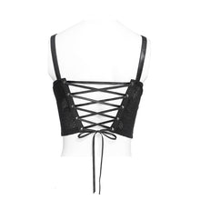 Load image into Gallery viewer, TT307 Punk-Style Snake Print Knit Spaghetti Strap Crop Top
