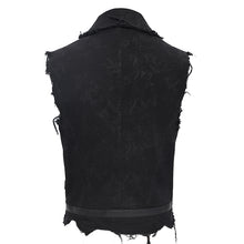 Load image into Gallery viewer, WT091 Asymmetric Twill and Leather Punk Vest
