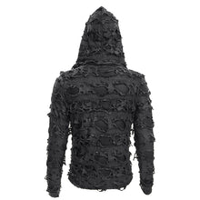 Load image into Gallery viewer, TT283 Punk hooded laminated ripped T-shirt
