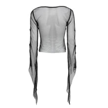 Load image into Gallery viewer, TT306 Bat-Shaped Chest Punk Mesh T-Shirt

