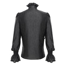 Load image into Gallery viewer, SHT12401 Black Gothic pattern satin long-sleeved men shirts
