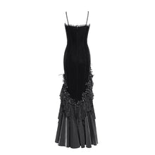 Load image into Gallery viewer, ESKT06301 Gothic fishtail dress with suspenders
