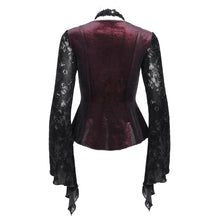 Load image into Gallery viewer, EVA LADY ETT04102 Gothic shiny velvet halterneck long-sleeved T-shirt
