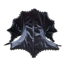 Load image into Gallery viewer, CA049 Gothic black and red velvet knitted collar
