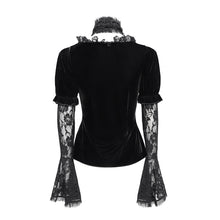 Load image into Gallery viewer, ETT04201 Halter neck velvet flared long-sleeved T-shirt
