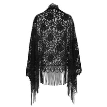 Load image into Gallery viewer, ECA024 Large Floral Wool Shawl with Tassels
