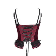 Load image into Gallery viewer, ECST01002 Red Gothic snake-print suede corset
