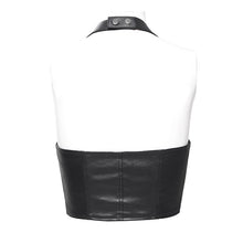Load image into Gallery viewer, WT094 Punk Stretchy Twill Halter Short Vest
