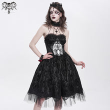 Load image into Gallery viewer, SKT23401 Black women Skeleton Printing Gothic Lolita Dress
