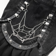 Load image into Gallery viewer, PT254 Stretchy Twill Chain Spider Web Punk Pants
