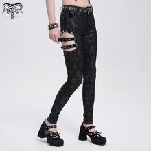 Load image into Gallery viewer, PT273 Side cutout laminated stretchy punk trousers

