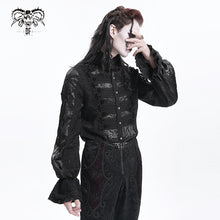 Load image into Gallery viewer, SHT127 Gothic pleated dark pattern balloon sleeve shirts
