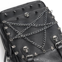Load image into Gallery viewer, AS208 Punk inverted five-pointed star leather backpack
