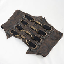 Load image into Gallery viewer, AS197 Steampunk women Distressed leather corset with metal eyelets
