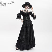 Load image into Gallery viewer, ESKT07001 Gothic 3D velvet flower pattern skirt with corset
