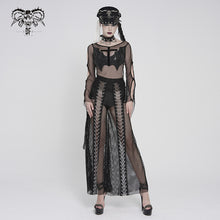 Load image into Gallery viewer, PT293 Punk Cutout Diamond Mesh Wide-Leg Pants
