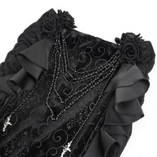 Load image into Gallery viewer, SKT23601 Black Gothic embossed velvet fishtail skirt

