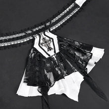 Load image into Gallery viewer, AS27202 White Branch patterned rose mesh gothic bow tie
