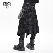 Load image into Gallery viewer, SKT228 Punk Velvet and Black Leather Accordion pocket kilt
