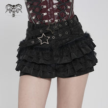 Load image into Gallery viewer, PT294 Punk Snake-Print Faux Leather Micro-Shorts with Flared Hem
