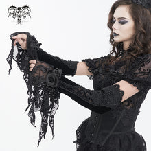 Load image into Gallery viewer, GE035 velvet and embroidered velvet palace flower mesh mid-length women sleeves
