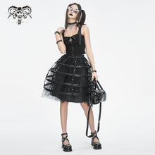 Load image into Gallery viewer, SKT202 Black leather punk short bustle
