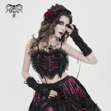 Load image into Gallery viewer, TT30902 Red Gothic-Style Heart-Shaped Strappy Cropped Top
