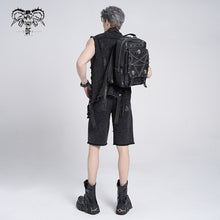Load image into Gallery viewer, AS208 Punk inverted five-pointed star leather backpack
