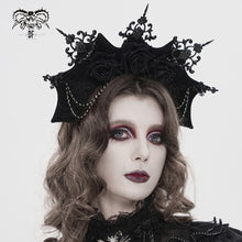 Load image into Gallery viewer, AS259 Rose Queen Halo Gothic Crown Headband
