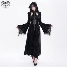 Load image into Gallery viewer, CT26001 Gothic shiny velvet halterneck hooded jacket
