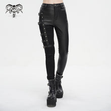 Load image into Gallery viewer, PT218 Women&#39;s asymmetrical faux leather trousers
