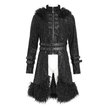 Load image into Gallery viewer, CT272 Punk long curly hooded snake-print leather jacket
