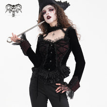 Load image into Gallery viewer, CT252 Gothic shiny material halter neck long sleeve short jacket for women
