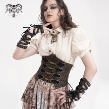 Load image into Gallery viewer, AS197 Steampunk women Distressed leather corset with metal eyelets
