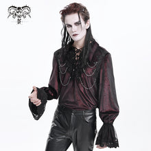 Load image into Gallery viewer, SHT12602 wine glimmer Long-sleeved men velvet shirts
