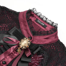 Load image into Gallery viewer, ESHT01902 Stand-Collar Gothic Lace Shirt with Irregular Dot Pattern
