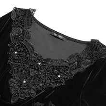Load image into Gallery viewer, ETT043 Fake two-piece long-sleeved Gothic T-shirt with corset
