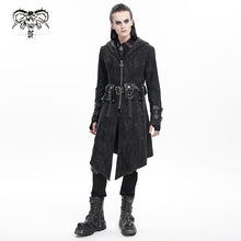 Load image into Gallery viewer, CT251 men Punk ripped woven jacket hooded long coat
