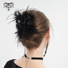 Load image into Gallery viewer, AS169 Feather Rose hair clip
