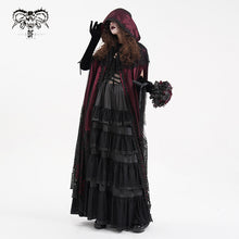 Load image into Gallery viewer, CA04502 Red Women Gothic Lace Hooded Cloak
