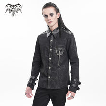 Load image into Gallery viewer, SHT125 Punk pleated stand collar long sleeve shirts

