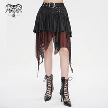 Load image into Gallery viewer, SKT18002 black and red a line Small skirt with irregular hem
