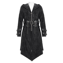 Load image into Gallery viewer, CT251 men Punk ripped woven jacket hooded long coat
