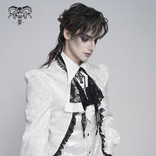Load image into Gallery viewer, AS27202 White Branch patterned rose mesh gothic bow tie
