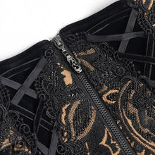 Load image into Gallery viewer, AS299 Black and Apricot Paisley Gothic Waist Belt
