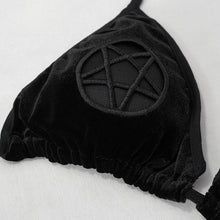 Load image into Gallery viewer, SST02501 Black Pentagram Velvet sexy lingerie
