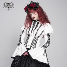 Load image into Gallery viewer, SHT14202 White Love-shaped Jacquard Gothic Blouse
