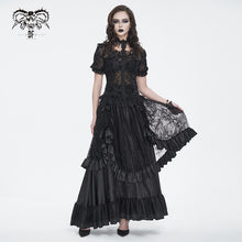 Load image into Gallery viewer, SKT19801 Black Gothic Paisley High Waist Skirt
